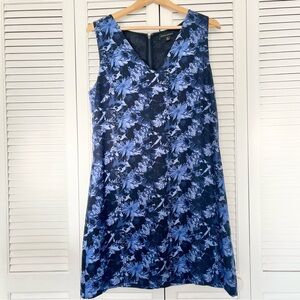 Banana Republic Floral Blue Sleeveless Dress
